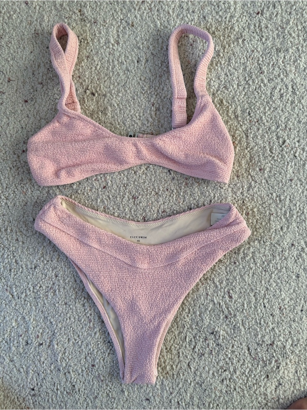 ELCE Swim Pink Textured Bikini Set size S